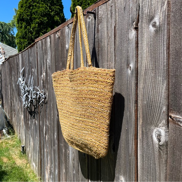 C&C California large straw tote shoulder beach bag - Picture 5 of 8